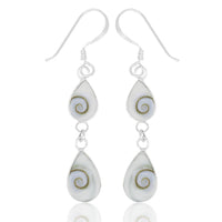 Load image into Gallery viewer, Shivaohrringe weiß 925er Sterling Silber Ohrringe Shivaauge Shiva Auge Tropfen
