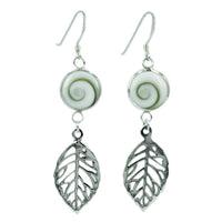 Load image into Gallery viewer, Shivaauge Silberohrringe rund Blatt Ohrringe 925er Sterling Silber Shiva Auge Eye Damen Schmuck
