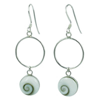 Load image into Gallery viewer, Shivaauge Silberohrringe Ring lang Ohrringe 925er Sterling Silber Shiva Auge Eye Damen Schmuck
