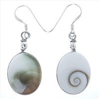 Load image into Gallery viewer, Shivaauge Silberohrringe oval 18 mm Ohrringe 925er Sterling Silber Shiva Auge Eye Damen Schmuck
