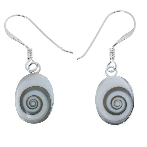 Shivaauge Silberohrringe oval 8 mm Ohrringe 925er Sterling Silber Shiva Auge Eye Damen Schmuck