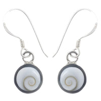 Cargar imagen en el visor de la galería, Shivaauge Silberohrringe Ohrringe schwarz rund Rand 8 mm 925er Silber Shiva Auge Eye Damen Schmuck
