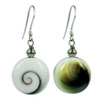 Load image into Gallery viewer, Shivaohrringe offene Rückseite 14 mm kreisförmig Silberohrringe Shivaauge 925er Sterling Silber
