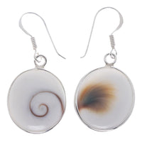 Cargar imagen en el visor de la galería, Shivaauge Silberohrringe oval gewölbt 10 mm Ohrringe 925er Silber Shiva Auge Eye Damen Schmuck
