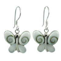 Load image into Gallery viewer, Shivaauge Perlmutt Silberohrringe Schmetterling Ohrringe 925er Silber Shiva Auge Eye Damen Schmuck
