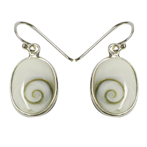 Shivaauge oval weiß Silberohrringe Ohrringe Ohrhänger 925er Sterling Silber Damen Schmuck Shiva Auge