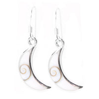 Load image into Gallery viewer, Silberohrringe Halbmond Shivaauge Ohrringe Ohrhänger 925er Sterling Silber Damen Shiva Auge Schmuck
