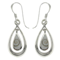 Load image into Gallery viewer, Shivaauge Silberohrringe zwei Tropfen Ohrringe Ohrhänger 925er Sterling Silber Shiva Auge Eye
