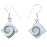 Load image into Gallery viewer, Shivaauge Silberohrringe 12 mm Karo Ohrringe 925er Sterling Silber Shiva Auge Eye Damen Schmuck
