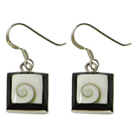 Cargar imagen en el visor de la galería, Shivaauge Silberohrringe Quadrat schwarz Ohrringe 925er Sterling Silber Shiva Auge Eye Damen Schmuck
