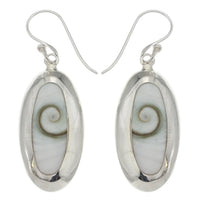 Load image into Gallery viewer, Shivaauge Silberohrringe Ellipse gewölbt Rand Ohrringe 925er Silber Shiva Auge Eye Damen Schmuck
