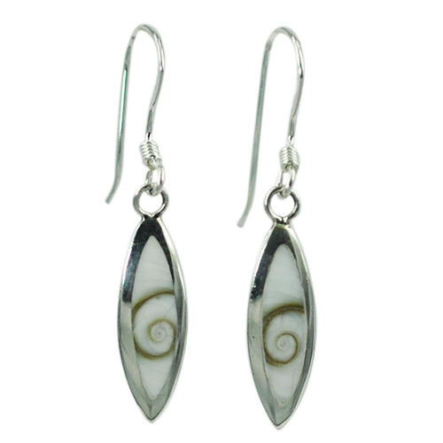 Shivaauge schmal lang hängend Silberohrring Ohrring 925er Sterling Silber Shiva Auge Damen Shivaeye