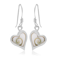 Load image into Gallery viewer, Shivaauge Herz eingefasst Silberohrring Ohrring 925er Sterling Silber Shiva Auge Damen Shivaeye
