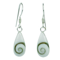 Load image into Gallery viewer, Shivaauge Silberohrringe Träne 15 mm schmal Ohrringe Ohrhänger 925er Silber Shiva Auge Eye
