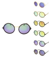 Load image into Gallery viewer, Sonnenbrille rund dick Vintage 400UV Metallsteg golden John Lennon Stil
