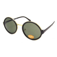 Load image into Gallery viewer, Sonnenbrille rund dick Vintage 400UV Metallsteg golden John Lennon Stil

