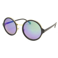 Load image into Gallery viewer, Sonnenbrille rund dick Vintage 400UV Metallsteg golden John Lennon Stil
