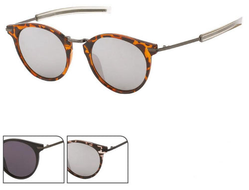 Sonnenbrille Panto Round Glasses 400 UV Steg hoch eckig Metall Bügel gerade