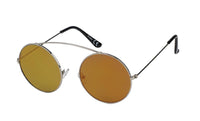 Cargar imagen en el visor de la galería, Sonnenbrille Round 400 UV Metall Bügeloberkante statt Steg bunt verspiegelt
