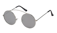 Cargar imagen en el visor de la galería, Sonnenbrille Round 400 UV Metall Bügeloberkante statt Steg bunt verspiegelt
