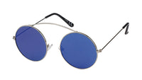 Cargar imagen en el visor de la galería, Sonnenbrille Round 400 UV Metall Bügeloberkante statt Steg bunt verspiegelt
