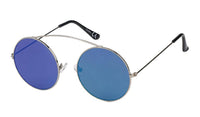 Cargar imagen en el visor de la galería, Sonnenbrille Round 400 UV Metall Bügeloberkante statt Steg bunt verspiegelt

