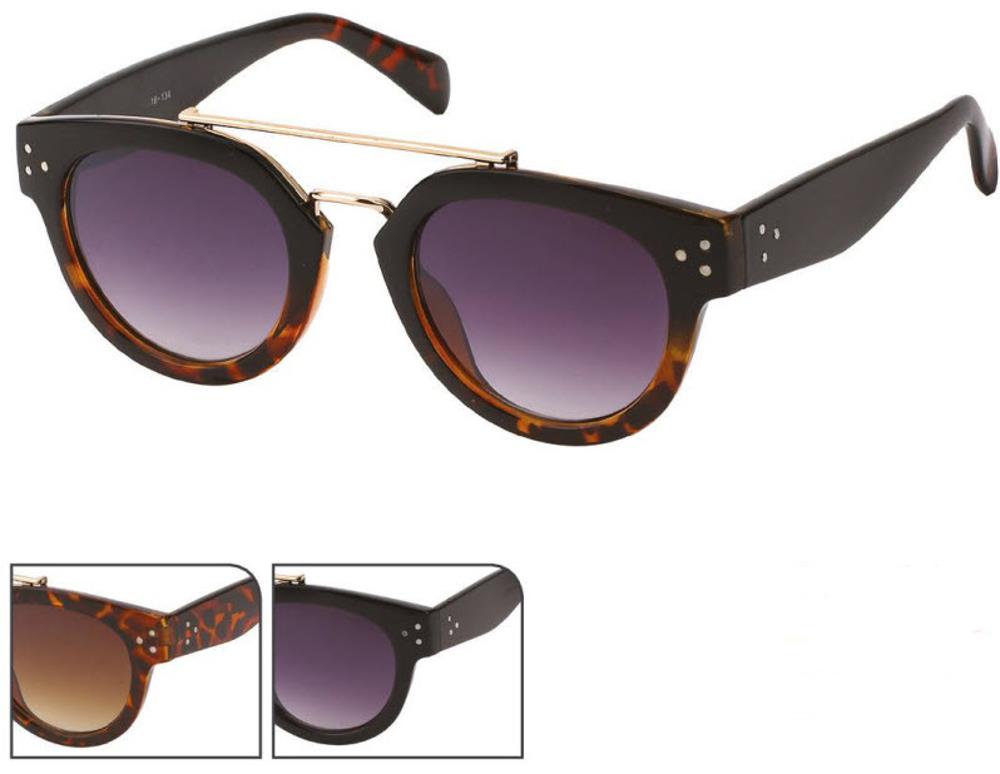 Sonnenbrille Retro 400 UV Metalldoppelsteg drei Punkte geschwungen