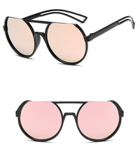 Cargar imagen en el visor de la galería, Sonnenbrille Flat-Top Round Glasses Retro oben frameless 400UV verspiegelt
