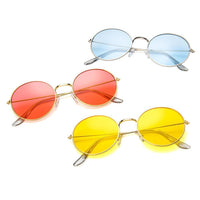 Cargar imagen en el visor de la galería, Sonnenbrille rundlich Panto gold silber 400UV getönt klar Metallgestell bunt
