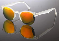 Load image into Gallery viewer, Sonnenbrille Panto semi frameless Retro 400UV Schlüsselloch Steg verspiegelt
