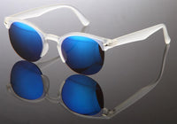 Load image into Gallery viewer, Sonnenbrille Panto semi frameless Retro 400UV Schlüsselloch Steg verspiegelt
