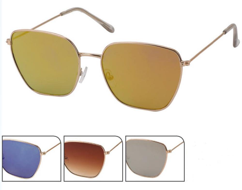 Sonnenbrille Piloten Retro Stil 400 UV verspiegelt Trapezform eckige Gläser
