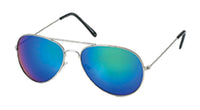 Cargar imagen en el visor de la galería, Sonnenbrille Pilotenbrille 400 UV bunt verspiegelt silberfarbenes Metallgestell
