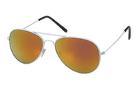Cargar imagen en el visor de la galería, Sonnenbrille Pilotenbrille 400 UV weißes Metallgestell bunt verspiegelt
