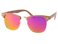 Load image into Gallery viewer, Sonnenbrille Retro Holzmuster bunt verspiegelt 400UV Metall
