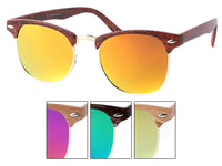 Load image into Gallery viewer, Sonnenbrille Retro Holzmuster bunt verspiegelt 400UV Metall
