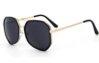 Load image into Gallery viewer, Sonnenbrille multilateral Pilotenbrille groß schwarzer Rand 400UV verspiegelt
