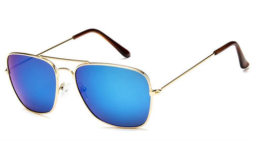 Sonnenbrille Trapez Pilotenbrille 400UV Metallgestell getönt verspiegelt korean