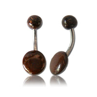 Load image into Gallery viewer, Kokosnuss Schale Organic Holz braun Bauchnabelpiercing Scheibe Bananenpiercing Edelstahl
