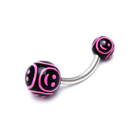 Cargar imagen en el visor de la galería, Bauchnabelpiercing Smilie Gesichter Bioflex 2 Kugeln Bananenpiercing Edelstahl nickelfrei
