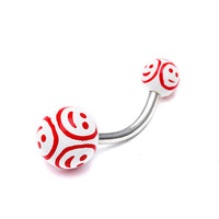 Cargar imagen en el visor de la galería, Bauchnabelpiercing Smilie Gesichter Bioflex 2 Kugeln Bananenpiercing Edelstahl nickelfrei
