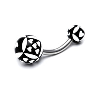 Load image into Gallery viewer, Bauchnabelpiercing Herzchen Würfel Bioflex 2 Kugeln Bananenpiercing Edelstahl nickelfrei
