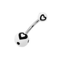 Load image into Gallery viewer, Bauchnabelpiercing Herz Punkte Bioflex 2 Kugeln Bananenpiercing Edelstahl nickelfrei
