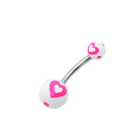 Load image into Gallery viewer, Bauchnabelpiercing Herz Punkte Bioflex 2 Kugeln Bananenpiercing Edelstahl nickelfrei
