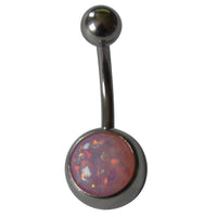 Load image into Gallery viewer, Bauchnabelpiercing Edelstahl silber Resin Opal Stab 10x1.6mm
