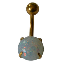 Load image into Gallery viewer, Bauchnabelpiercing Edelstahl gold Opalit Stab 10x1.6mm
