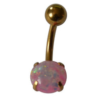 Load image into Gallery viewer, Bauchnabelpiercing Edelstahl gold Opal Stab 10x1.6mm
