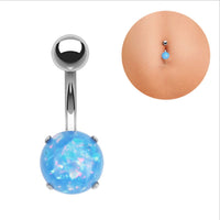 Load image into Gallery viewer, Bauchnabelpiercing Edelstahl gold Opal Stab 10x1.6mm
