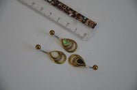 Load image into Gallery viewer, Bauchnabelpiercing Edelstahl Brass Doppelträne Inlay
