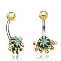 Cargar imagen en el visor de la galería, Bauchnabel Piercing Brass Edelstahl Auge Stein Kristall
